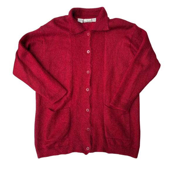 VTG Anne Klein II Mohair Sweater Cardigan Sz L Res Button Up Grannycore Cozycore - Picture 6 of 10